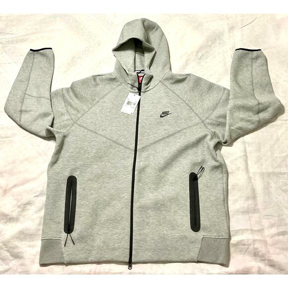 Nike sportswear tech fleece full zip hoodie grey fb7921-063 mens size XXL new - Picture 2 of 10